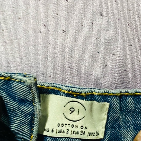 COTTON ON High Rise Flashback Denim Short in Heritage Light Blue Sz 2 Summer - Picture 6 of 8